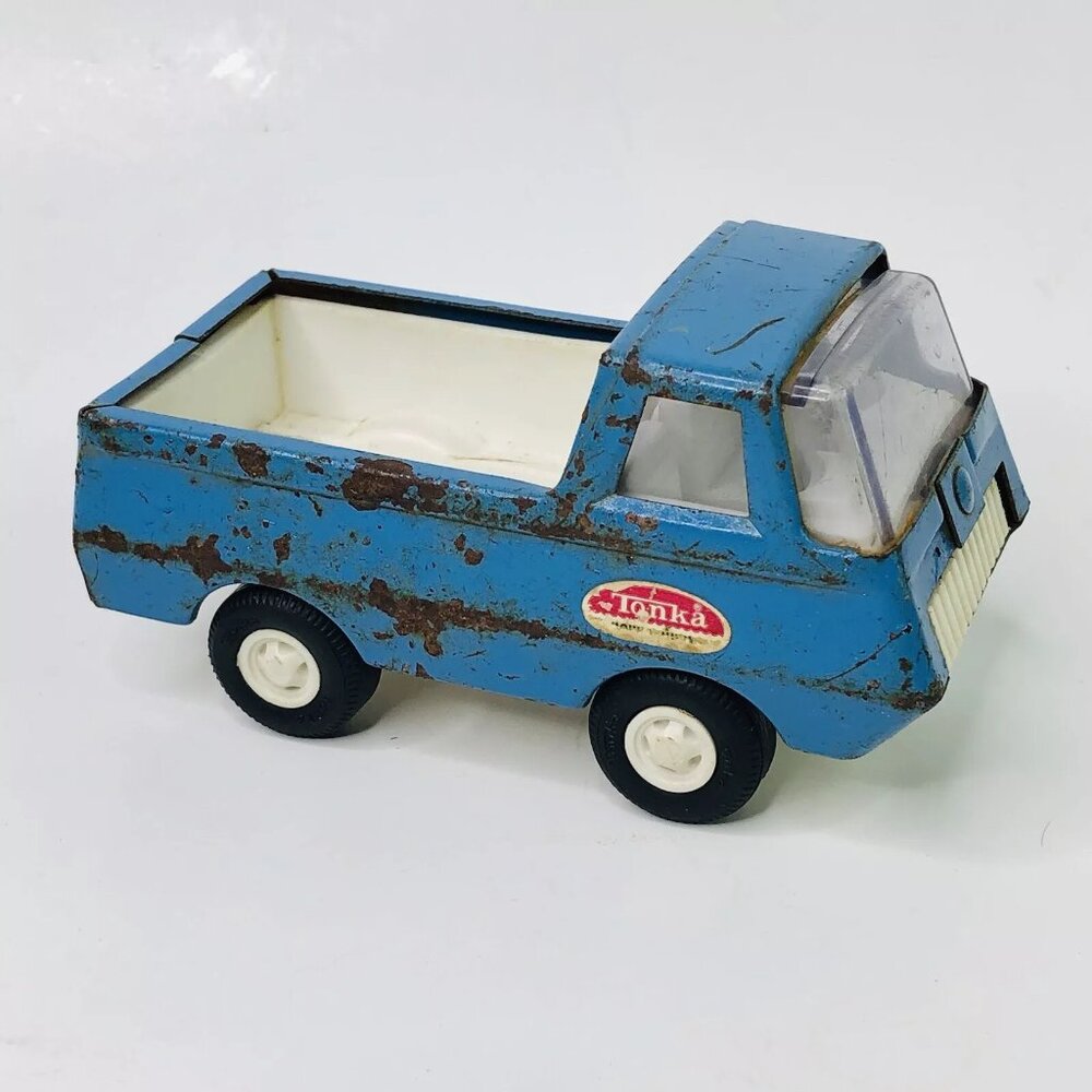 Vintage 1960s Blue Tonka Metal Tow Truck Rustic Wrecker Mound Minn/Missing Tow